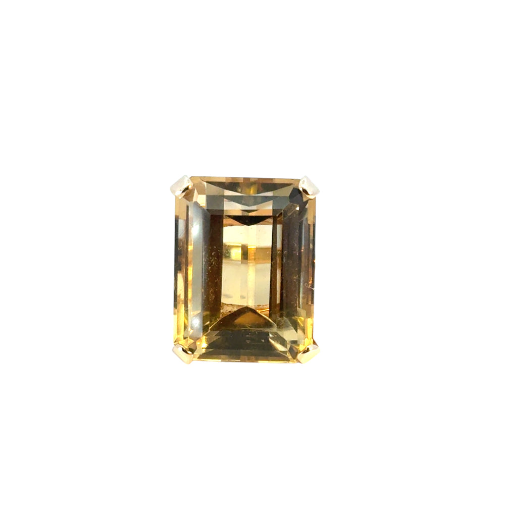Vintage 14k Yellow Gold Citrine Gemstone Ring