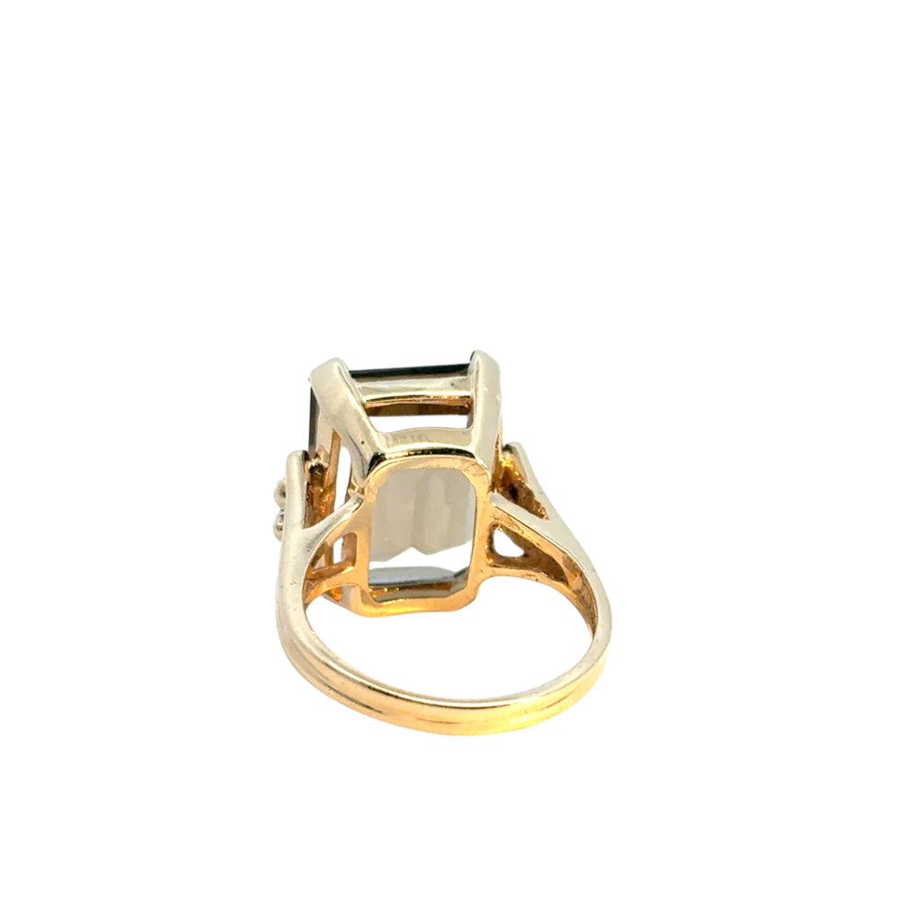Vintage 14k Yellow Gold Smoky Quartz Gemstone Ring
