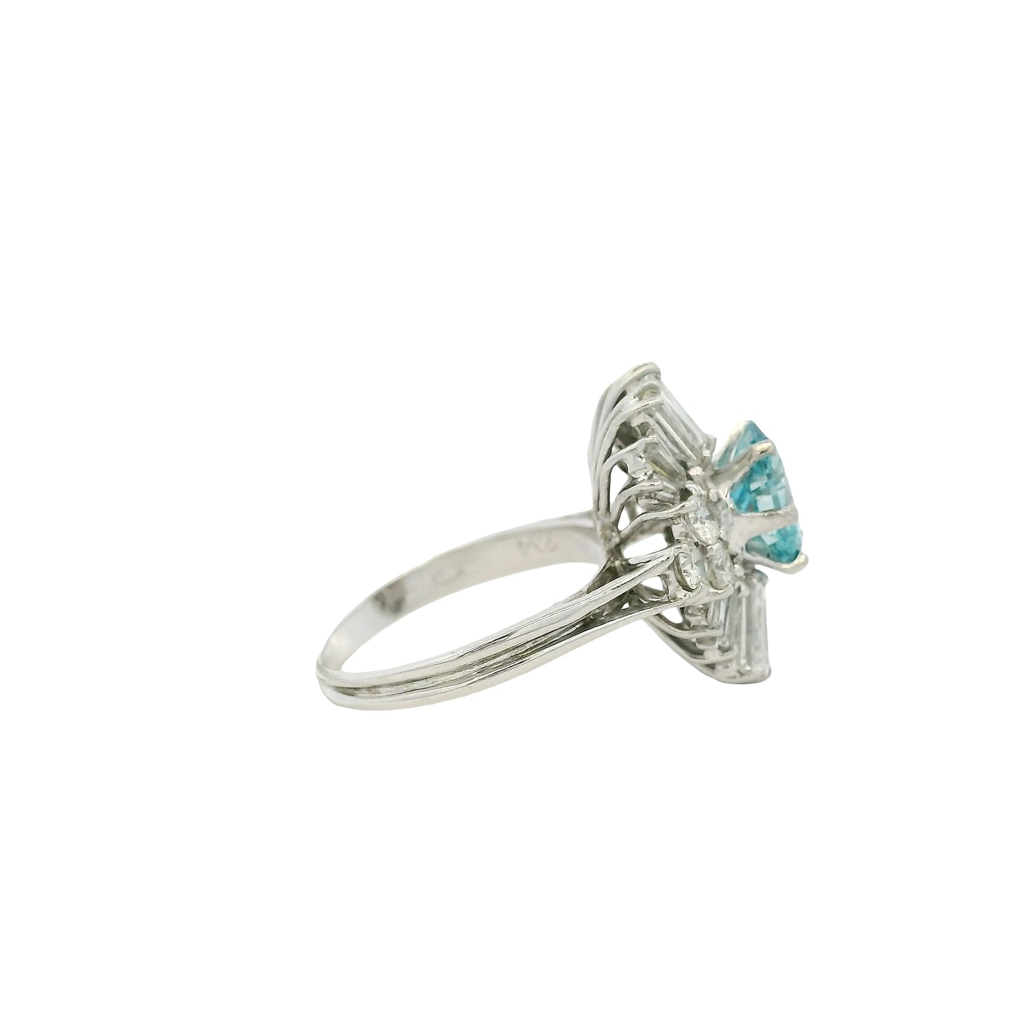 14k White Gold 1ct Blue Irradiated Diamond Solitaire Ring