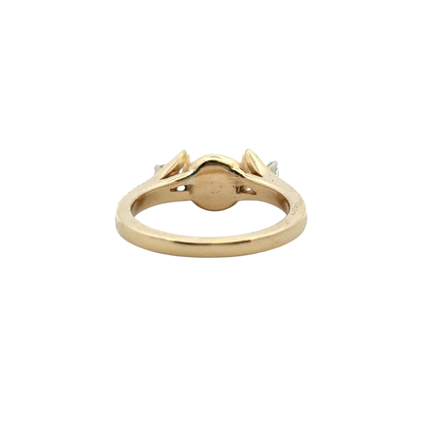 Vintage 14k Yellow Gold Pearl and Diamond Ring