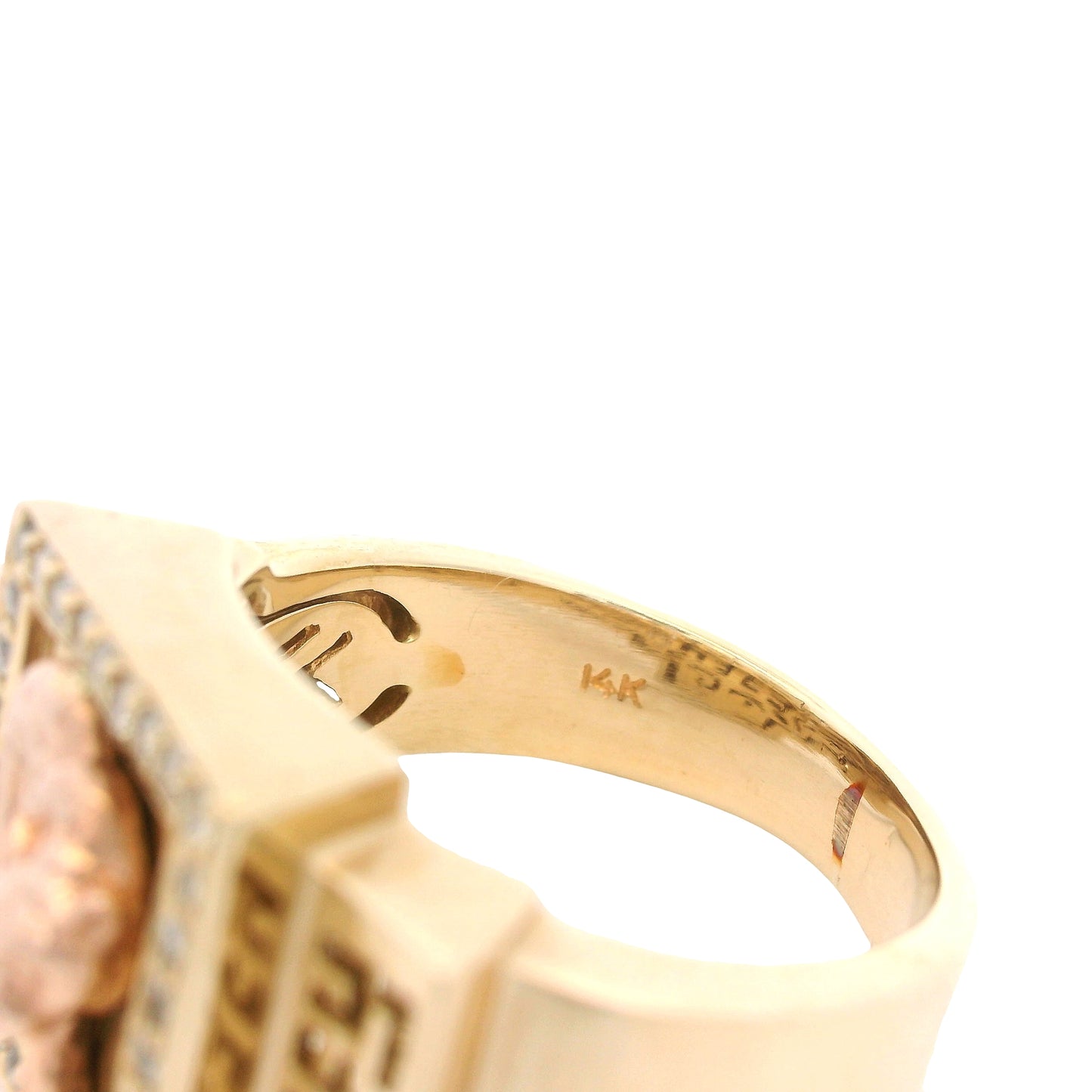 Effy 14k Yellow Gold Panther Diamond Signet Ring