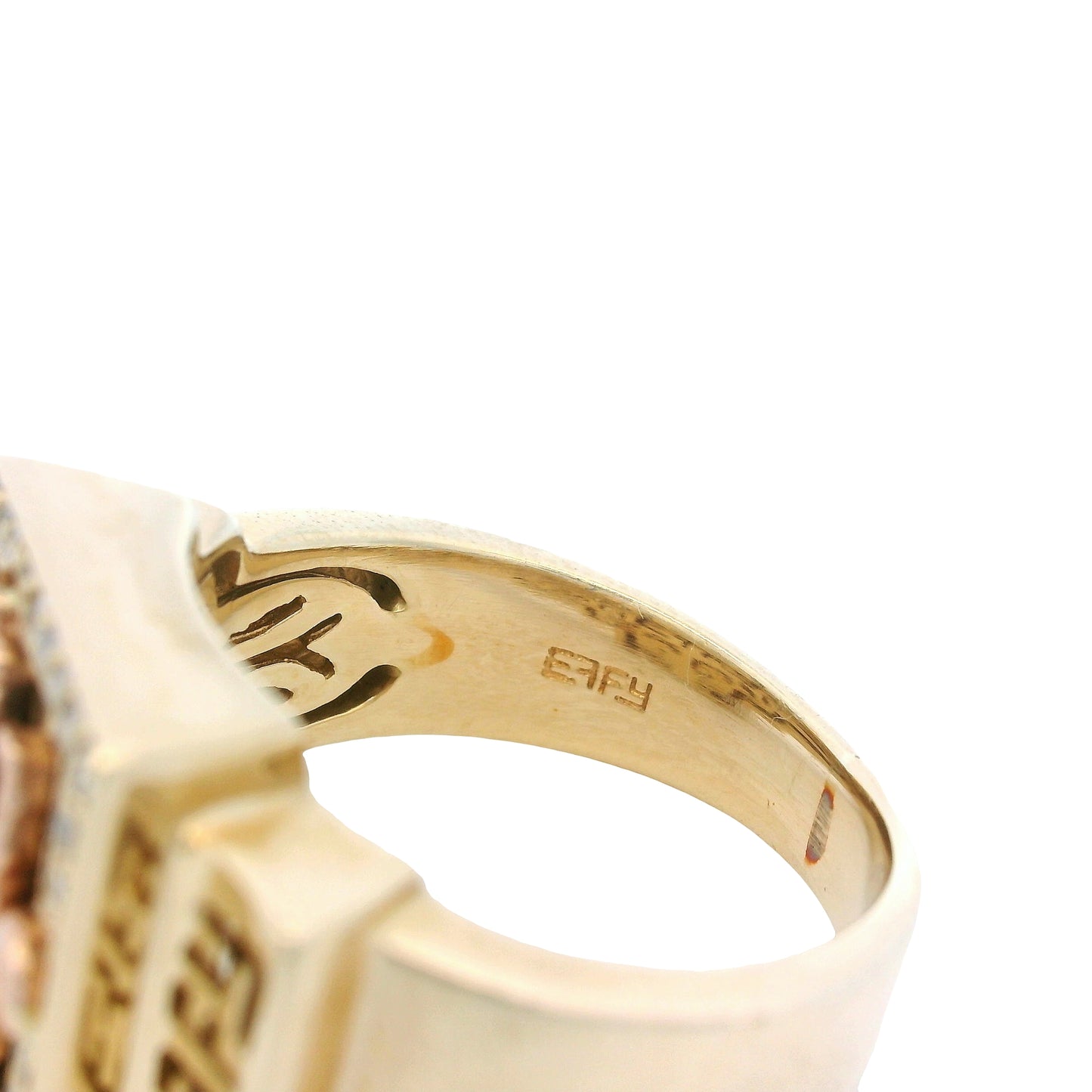 Effy 14k Yellow Gold Panther Diamond Signet Ring