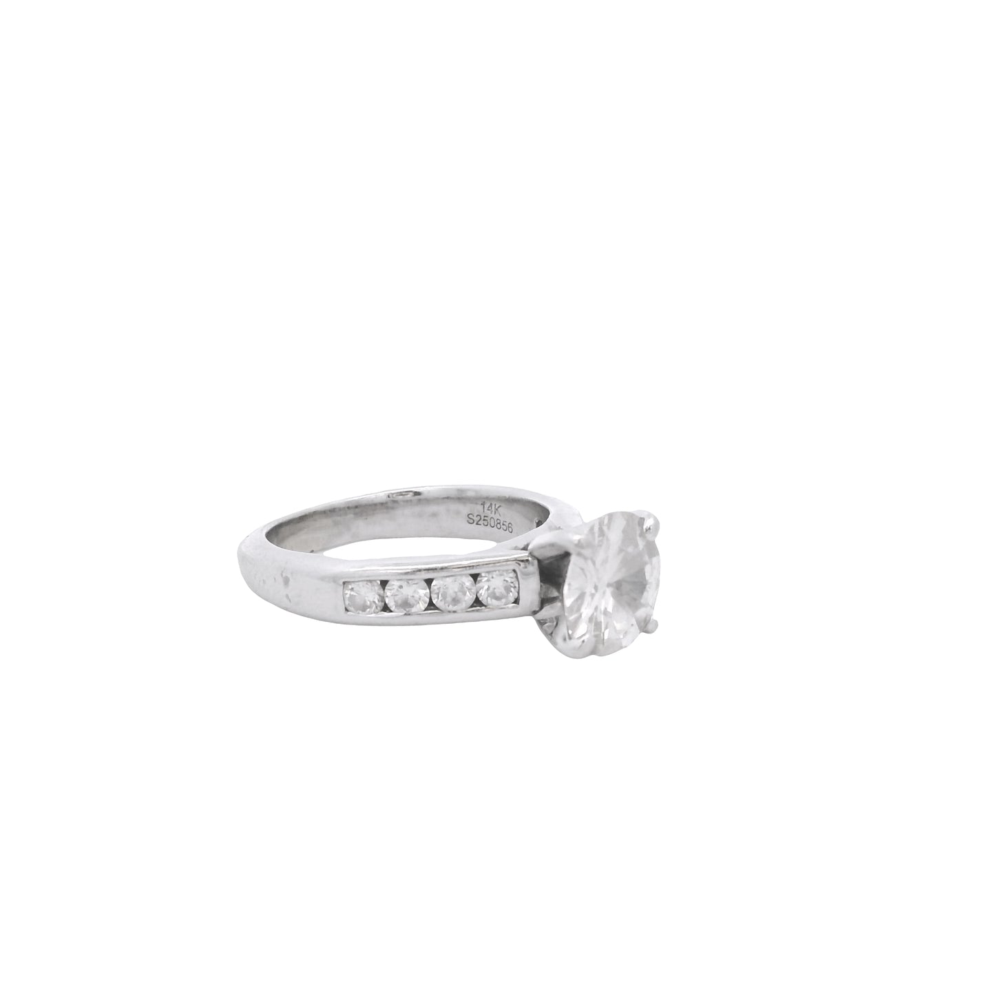 14k White Gold Gabriel &Co 1.6ct Natural Round Brilliant Cut Engagement Ring