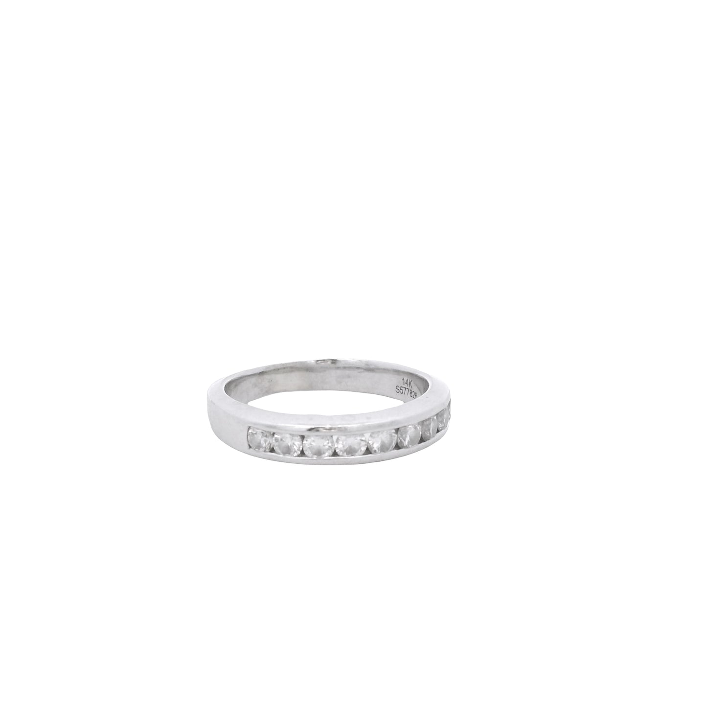 14k White Gold Gabriel &Co 0.54ctw Round Brilliant Cut Diamond Channel-Set Ring