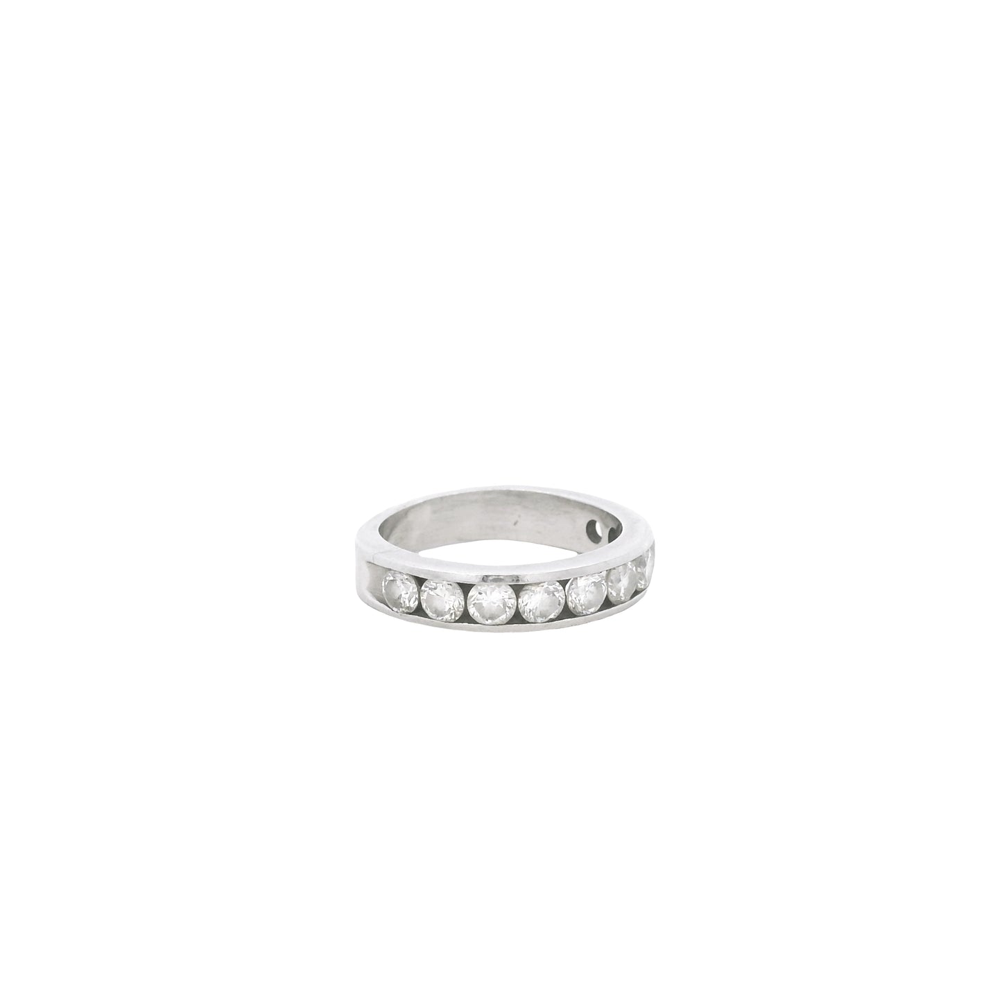 Platinum 0.6ct Round Brilliant Diamond 10 Stone Channel Set Ring