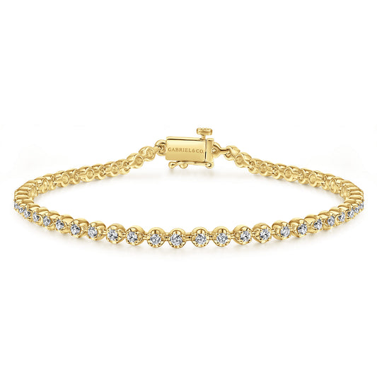 14K Yellow Gold Buttercup Set Diamond Tennis Bracelet — Gabriel & Co. TB4225Y45JJ
