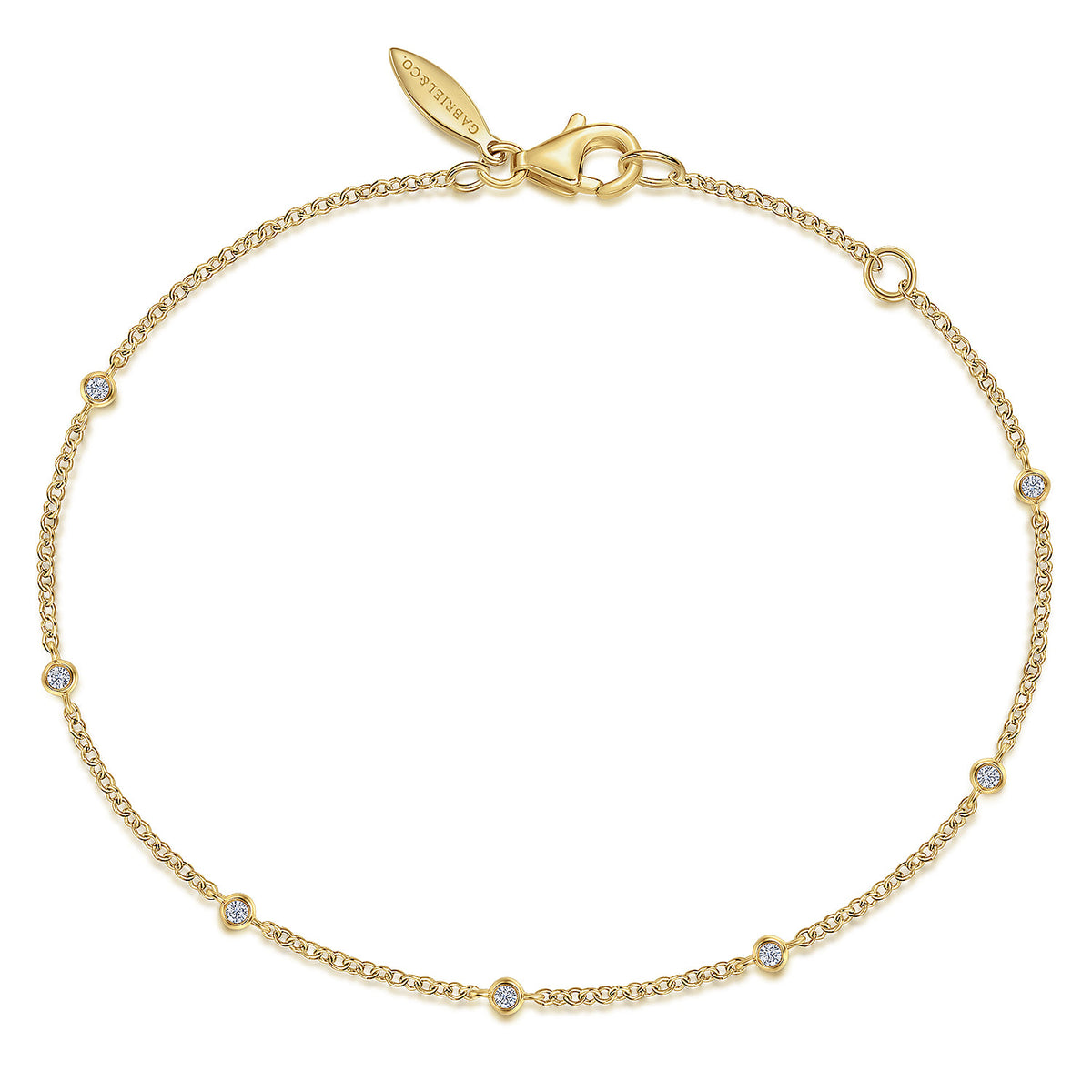 14K Yellow Gold Diamond Chain Bracelet — Gabriel & Co. TB4354Y45JJ