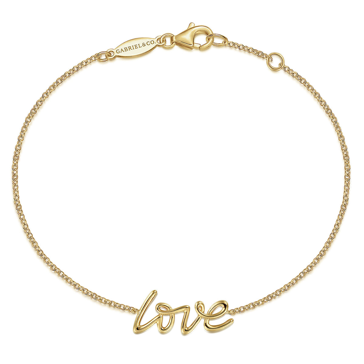 Chain Bracelet Initial 14K Yellow Gold — Gabriel & Co. TB4385Y4JJJ