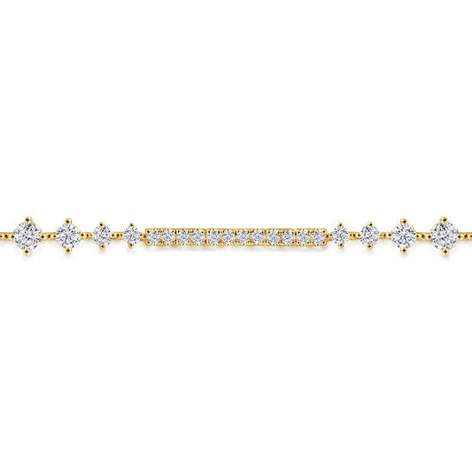 14K Yellow Gold Diamond Tennis Bracelet — Gabriel & Co. TB4427Y45JJ