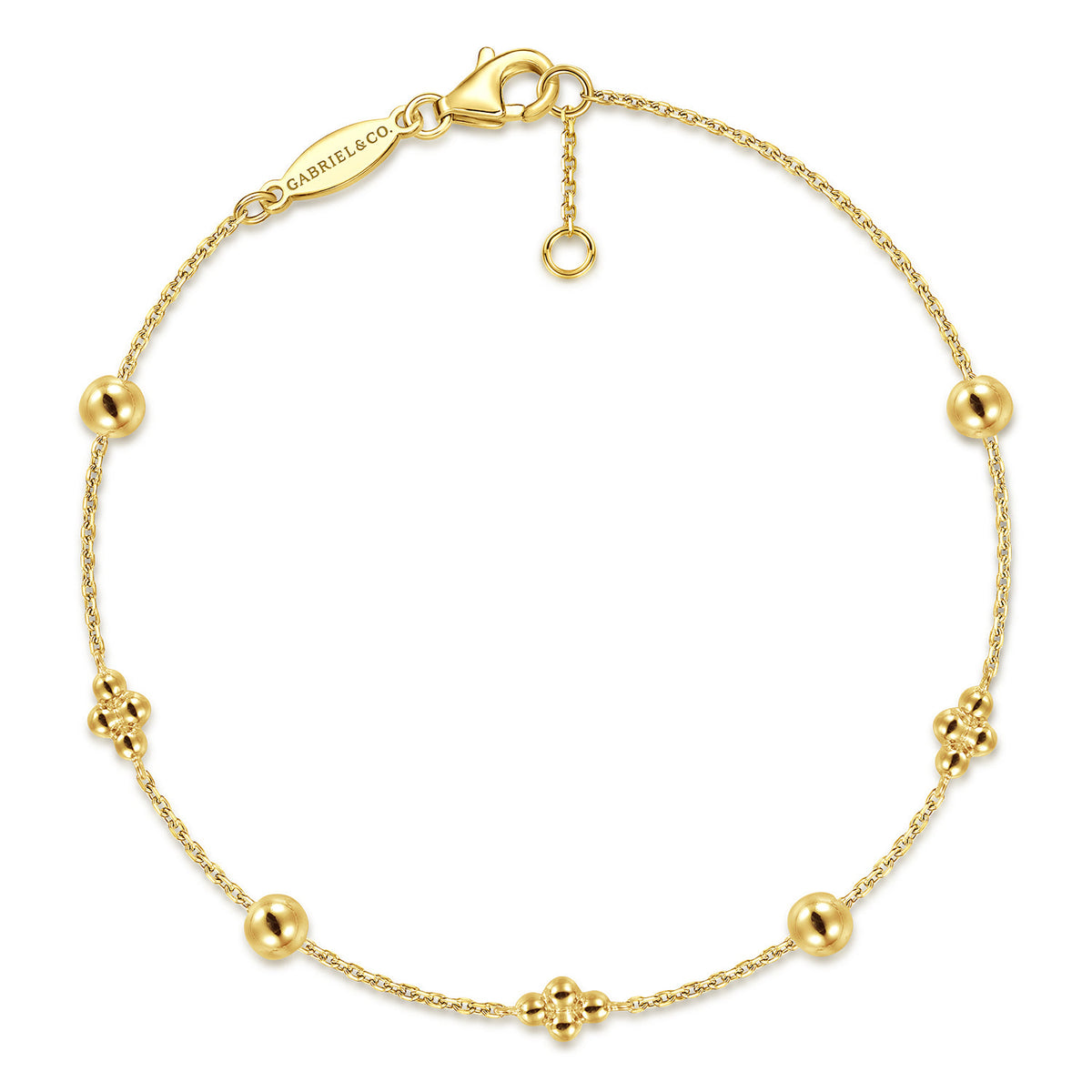 14K Yellow Gold Clover Station Bracelet-Bujukan — Gabriel & Co. TB4597Y4JJJ
