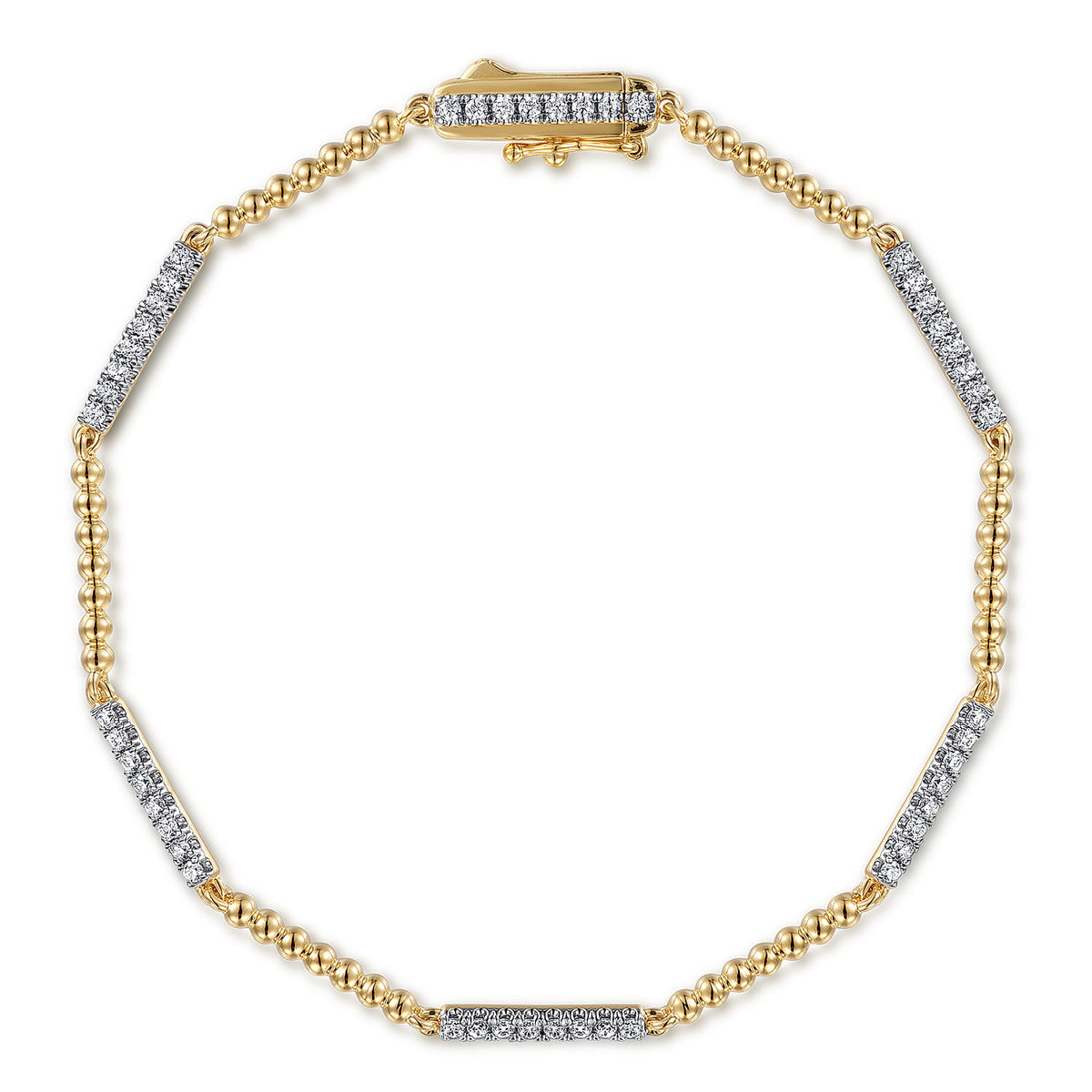 14K Yellow Gold Diamond Tennis Bracelet-Bujukan — Gabriel & Co. TB4724Y45JJ