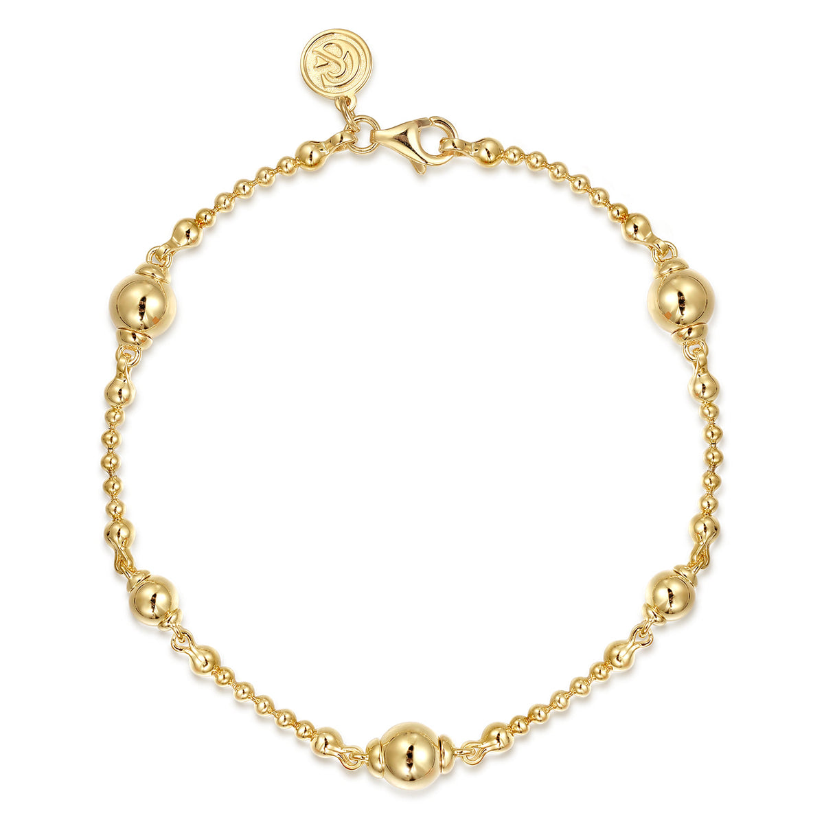 14K Yellow Gold Beaded Bracelet-Bujukan — Gabriel & Co. TB4925Y4JJJ