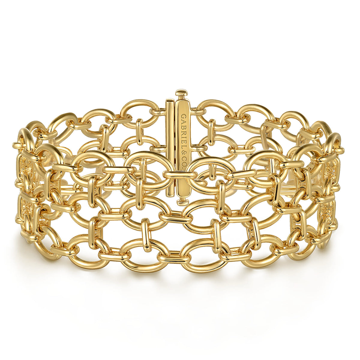 14K Yellow Gold Hollow Link Chain Bracelet — Gabriel & Co. TB4943-75Y4JJJ