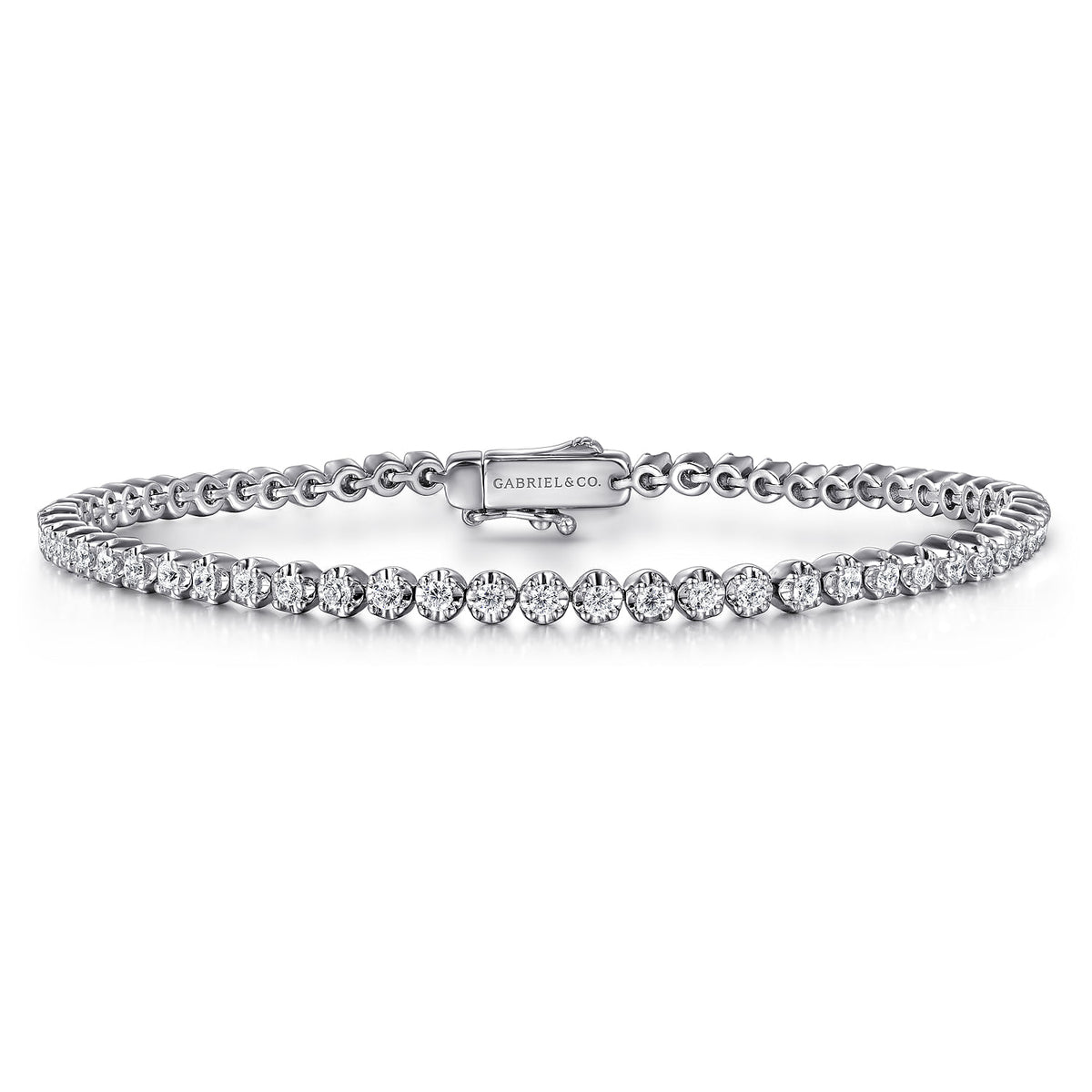 14K White Gold Diamond Tennis Bracelet — Gabriel & Co. TB4954W45JJ