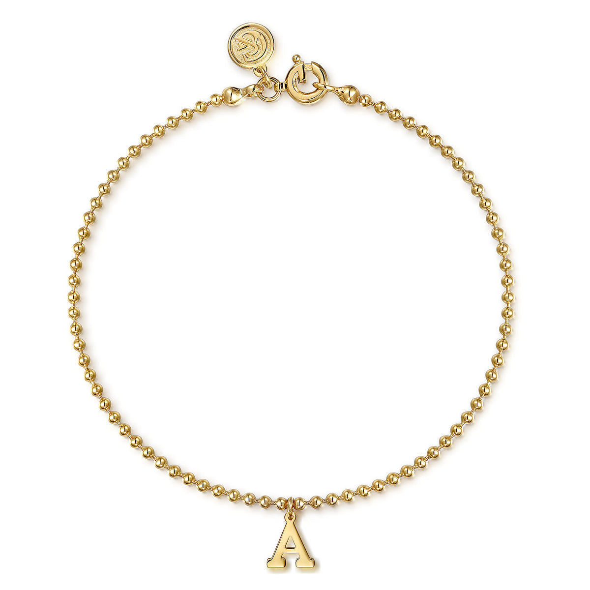 14K Yellow Gold Bujukan Initial A Bracelet — Gabriel & Co. TB5001A-Y4JJJ