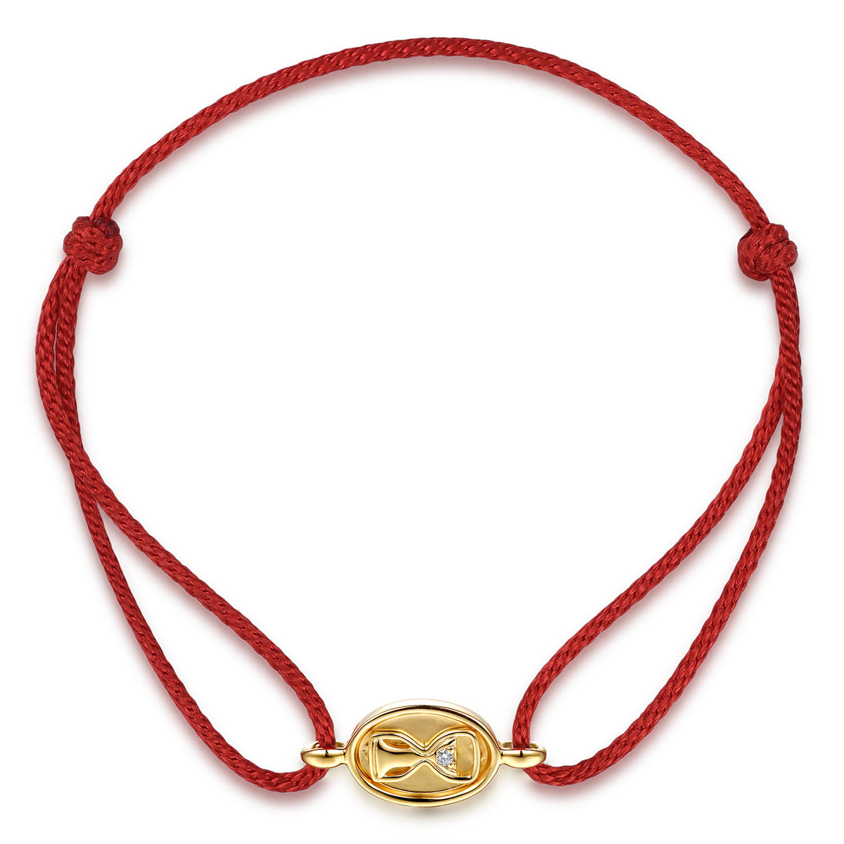 14K Yellow Gold Diamond Hourglass Red Cord Bracelet — Gabriel & Co. TB5224-6Y45JJ