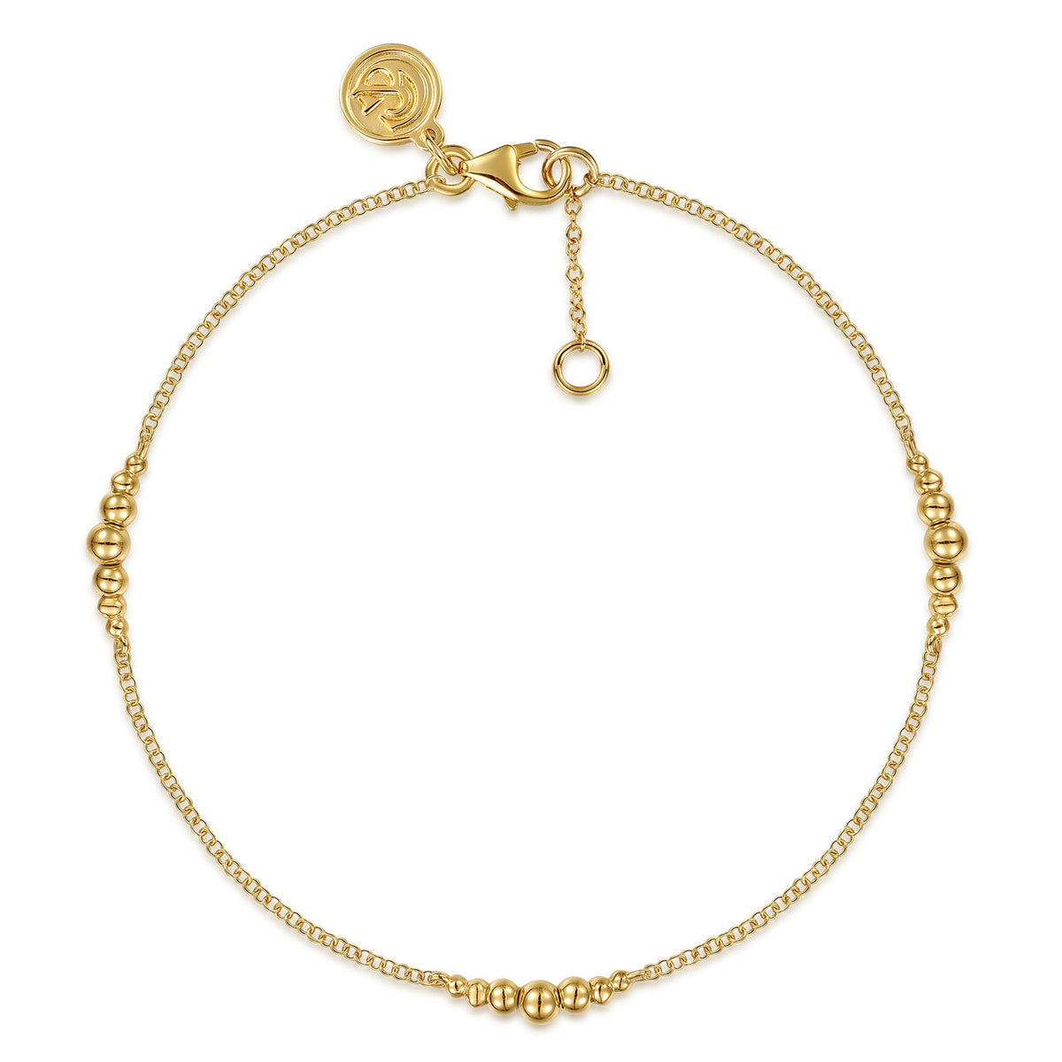 14K Yellow Gold Graduating Bujukan Ball Station Bracelet — Gabriel & Co. TB5272Y4JJJ