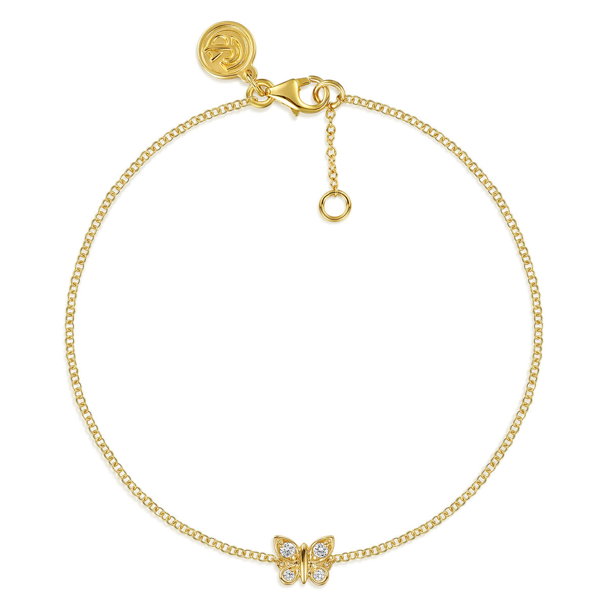 14K Yellow Gold Diamond Butterfly Bracelet — Gabriel & Co. TB5314Y45JJ