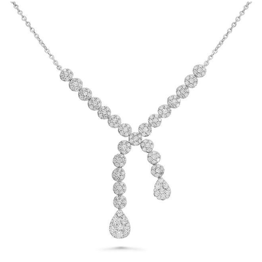 Diamond (2.86 Carats) Cross-Over Necklace — view 2