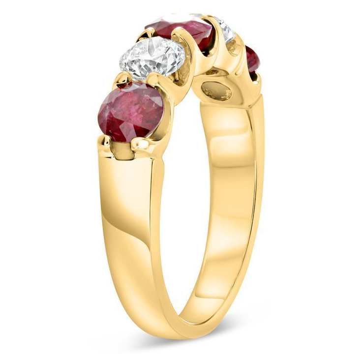 Five-Stone White Diamond Wedding Band — view 3