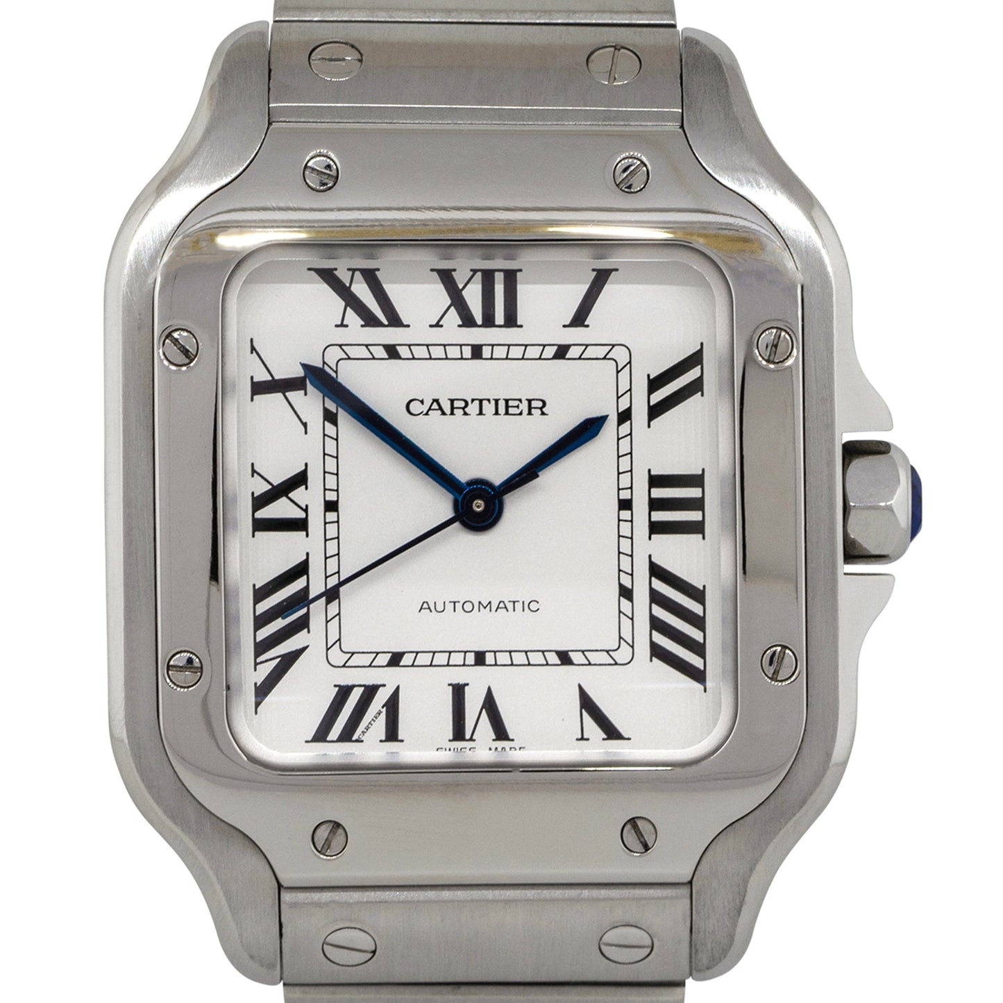 Cartier 4075 Santos Stainless Steel Silver Dial Watch