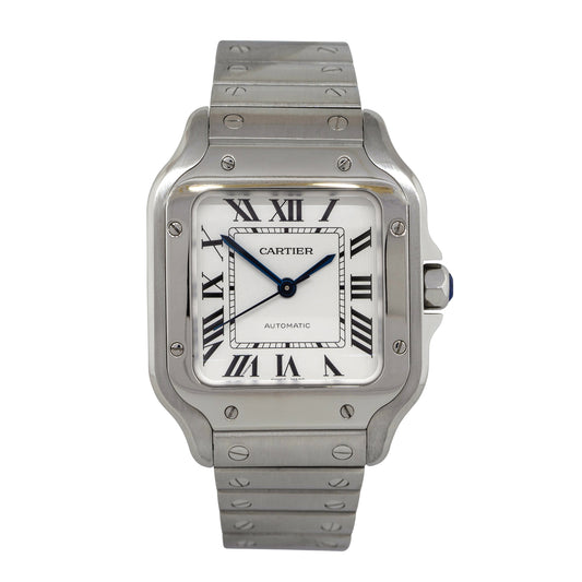 Cartier 4075 Santos Stainless Steel Silver Dial Watch