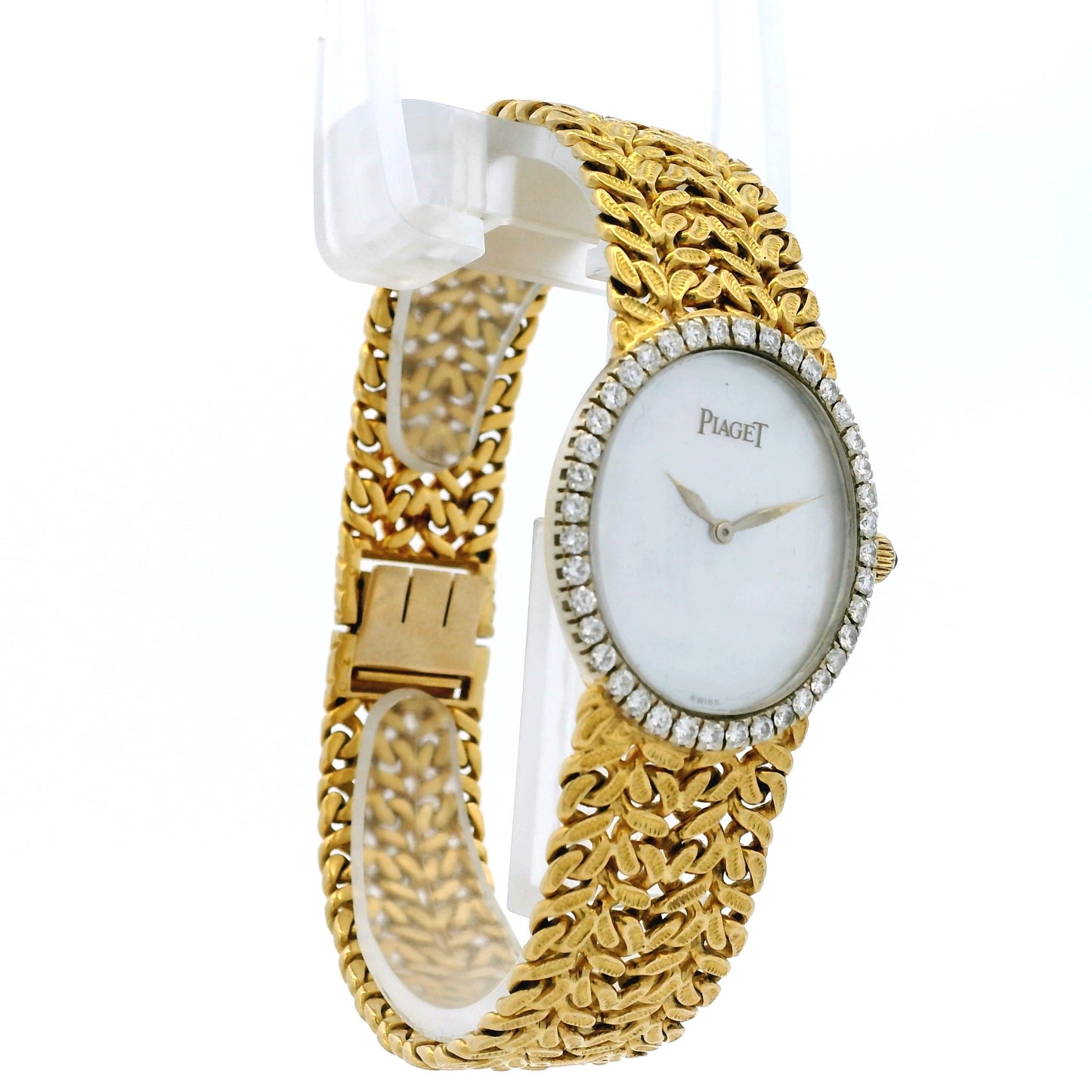 Piaget 9826 N21 18k Yellow Gold Mother of Pearl Diamond Bezel Ladies Watch