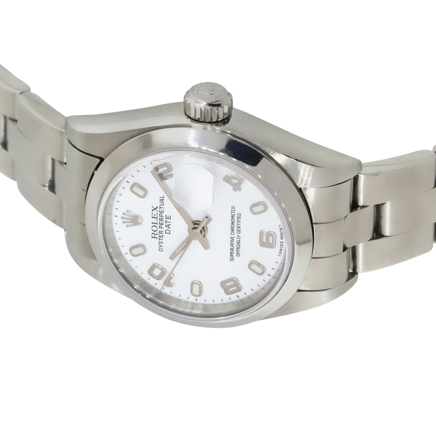 Rolex 79160 Oyster Perpetual Date Stainless Steel White Semi-Arabic Dial Watch