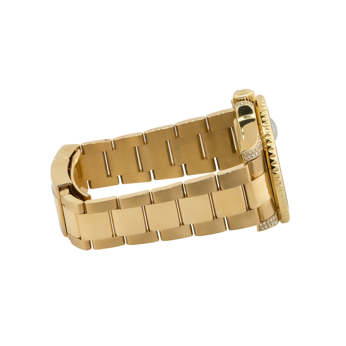 Rolex 116718LN GMT-Master II 18k Yellow Gold Diamond Pave Watch