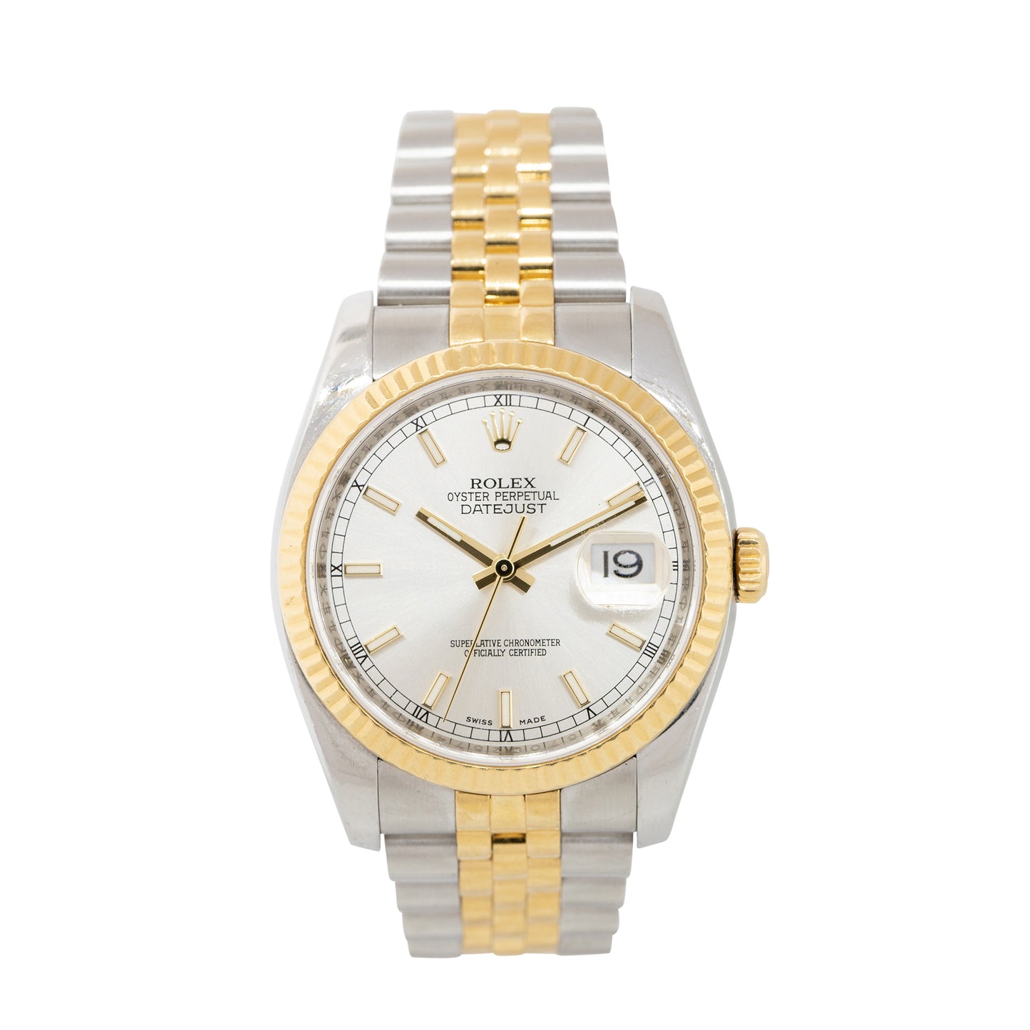 Rolex 116233 Datejust Two Tone Silver Dial Watch