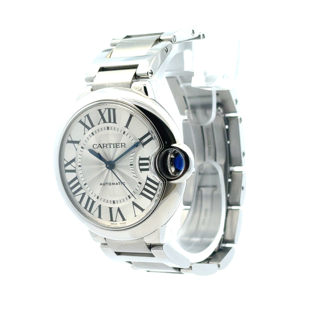 Cartier Ballon Bleu Stainless Steel 36mm Silver Dial Watch