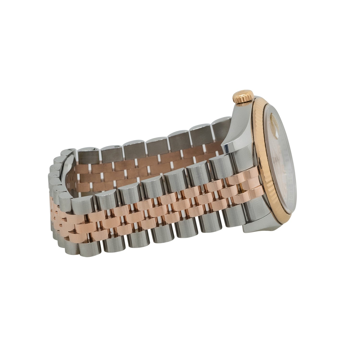 Rolex 116231 Datejust Two Tone 18k Rose Gold Rolex Pyramid Diamond Watch