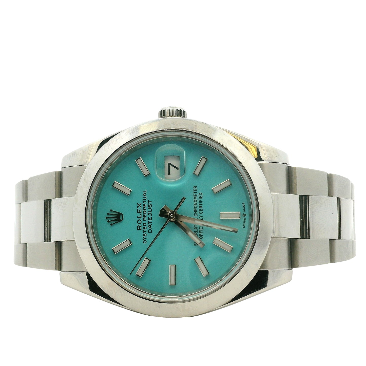 Rolex Datejust 126300 Stainless Oystersteel with Aftermarket Turquoise Dial 41mm Watch