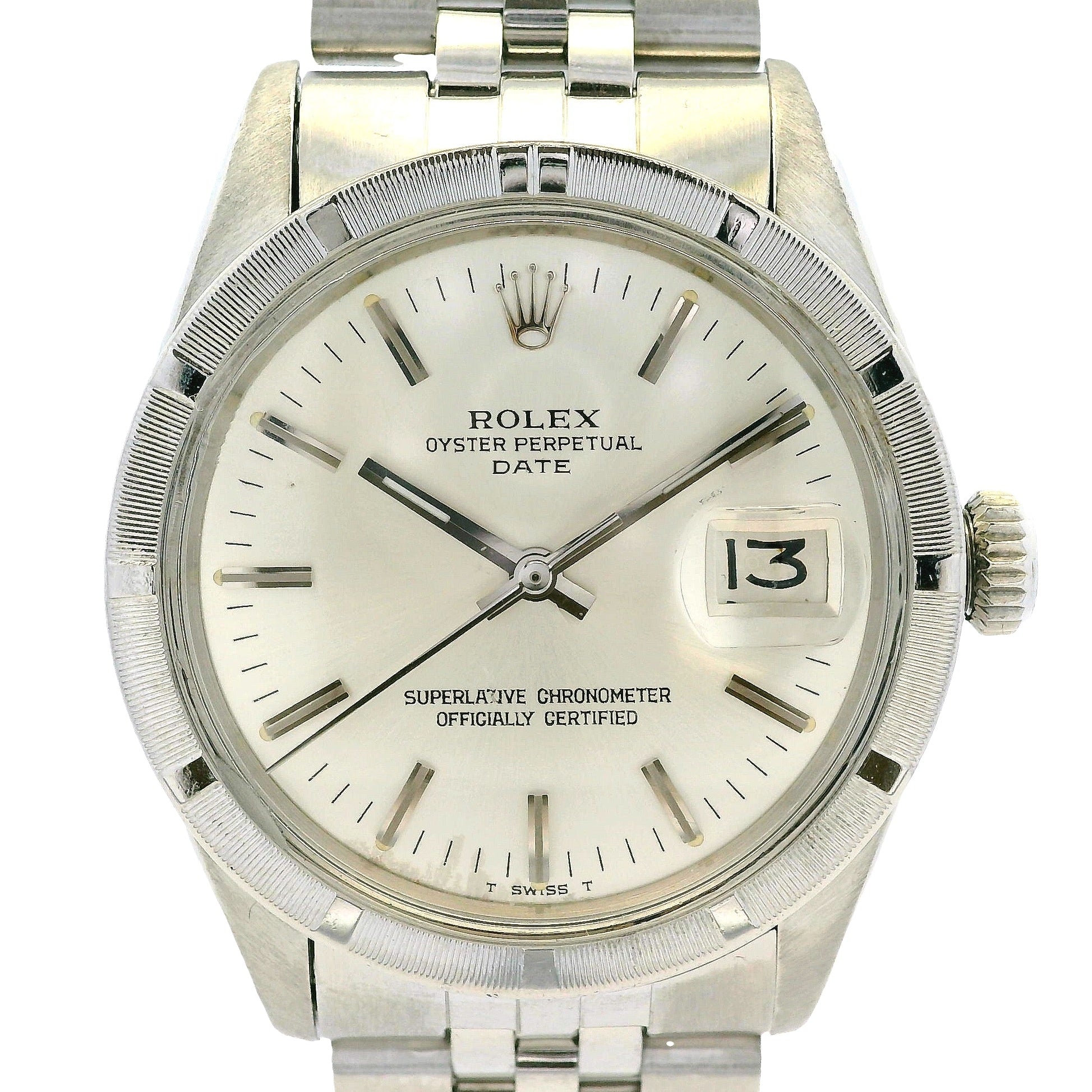 Rolex 1501 Date Stainless Steel 34mm Silver Dial Watch