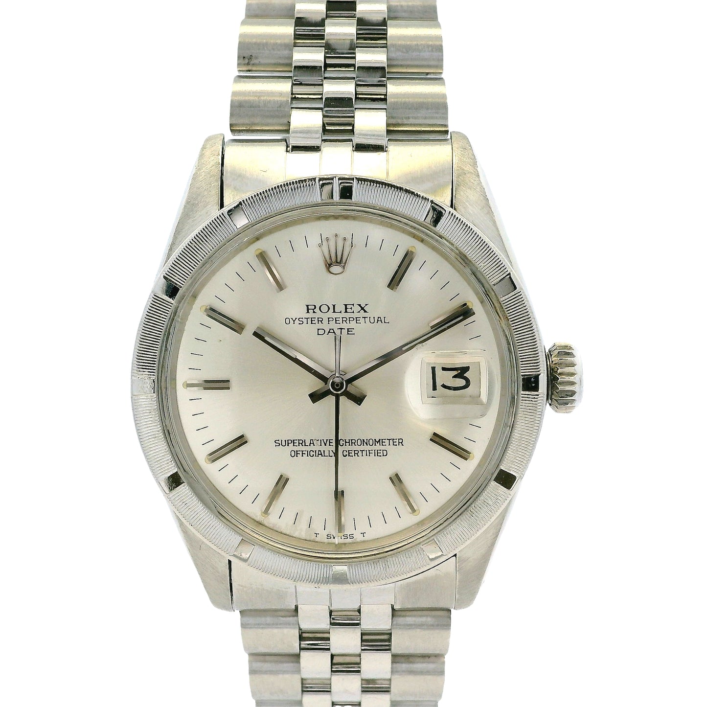 Rolex 1501 Date Stainless Steel 34mm Silver Dial Watch