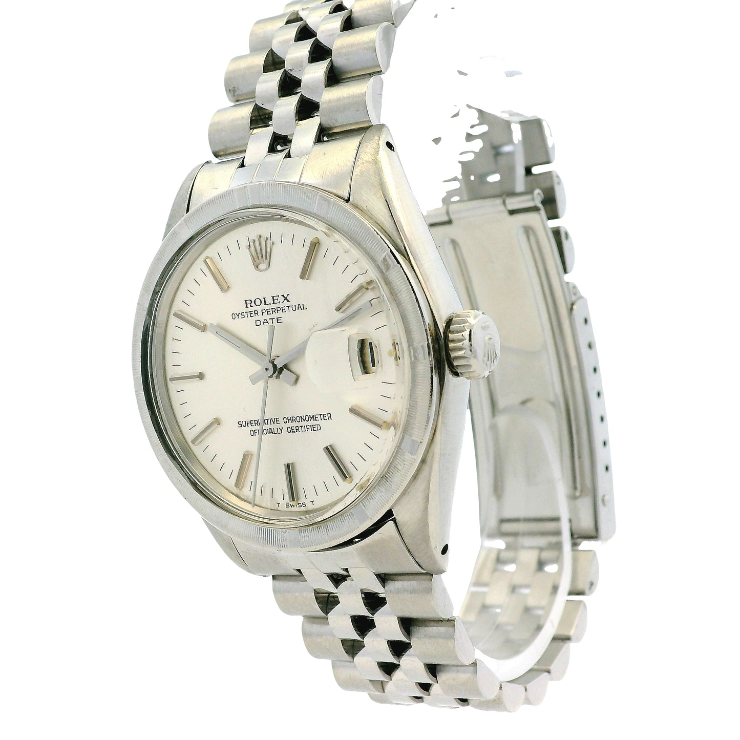 Rolex 1501 Date Stainless Steel 34mm Silver Dial Watch