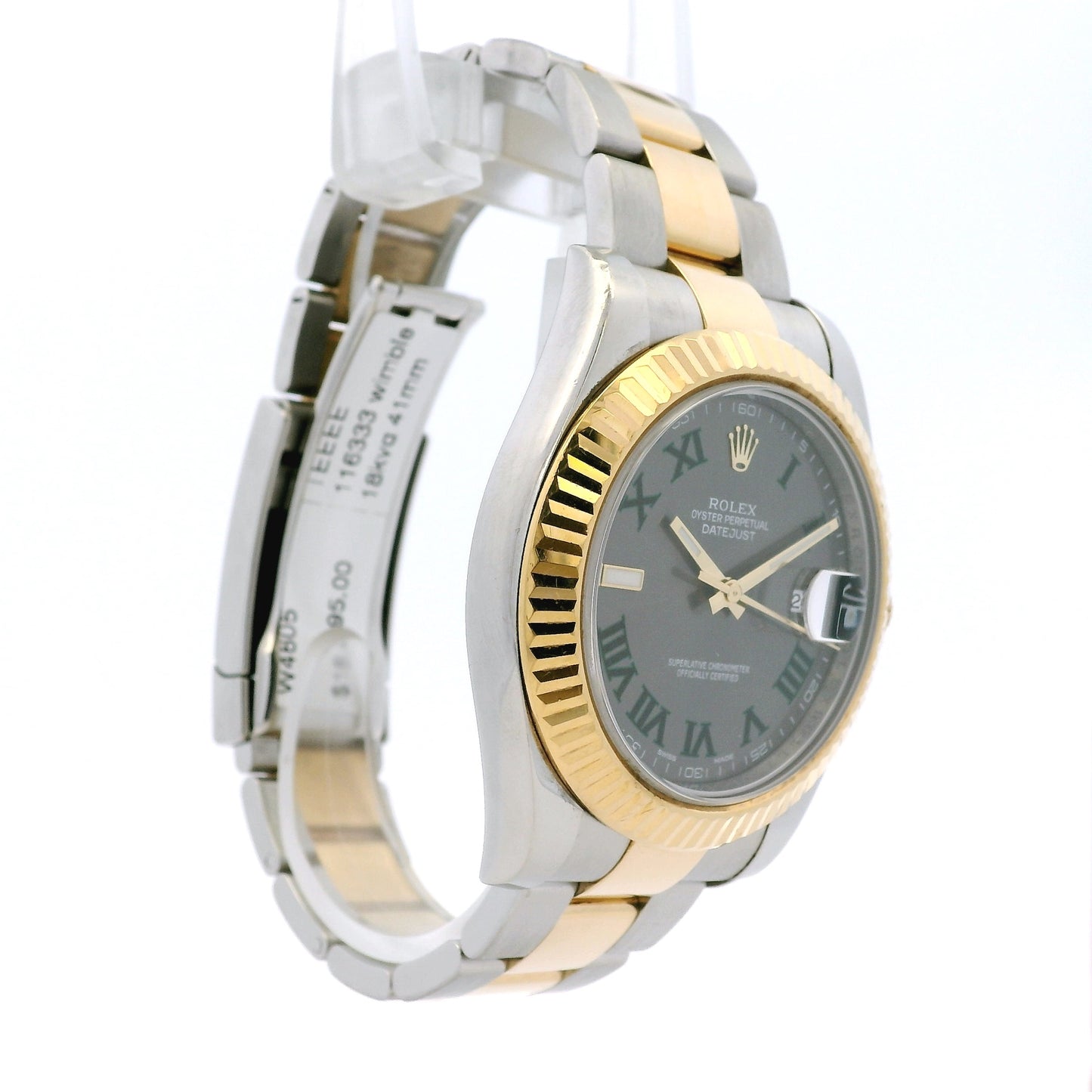 Rolex 116333 Datejust II 18k Yellow Gold Stainless Steel Wimbledon Dial Watch