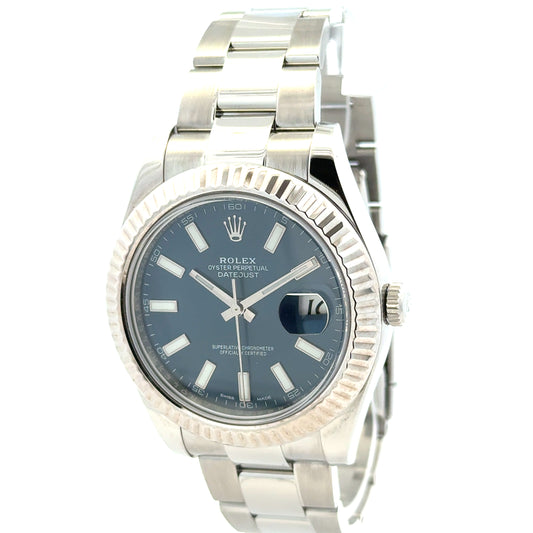 Rolex 116334 Datejust II 41mm Blue Dial Stainless Steel Watch