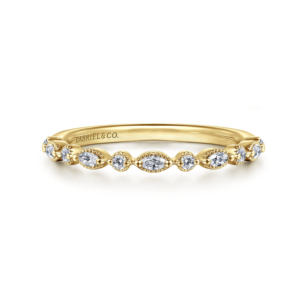 14K Yellow Gold Diamond Wedding Band — Gabriel & Co. WB16233R6Y44JJ