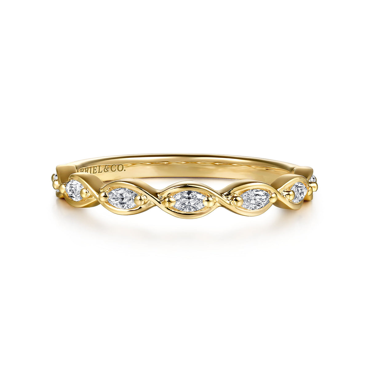 14K Yellow Gold Diamond Wedding Band — Gabriel & Co. WB16505R8Y43JJ