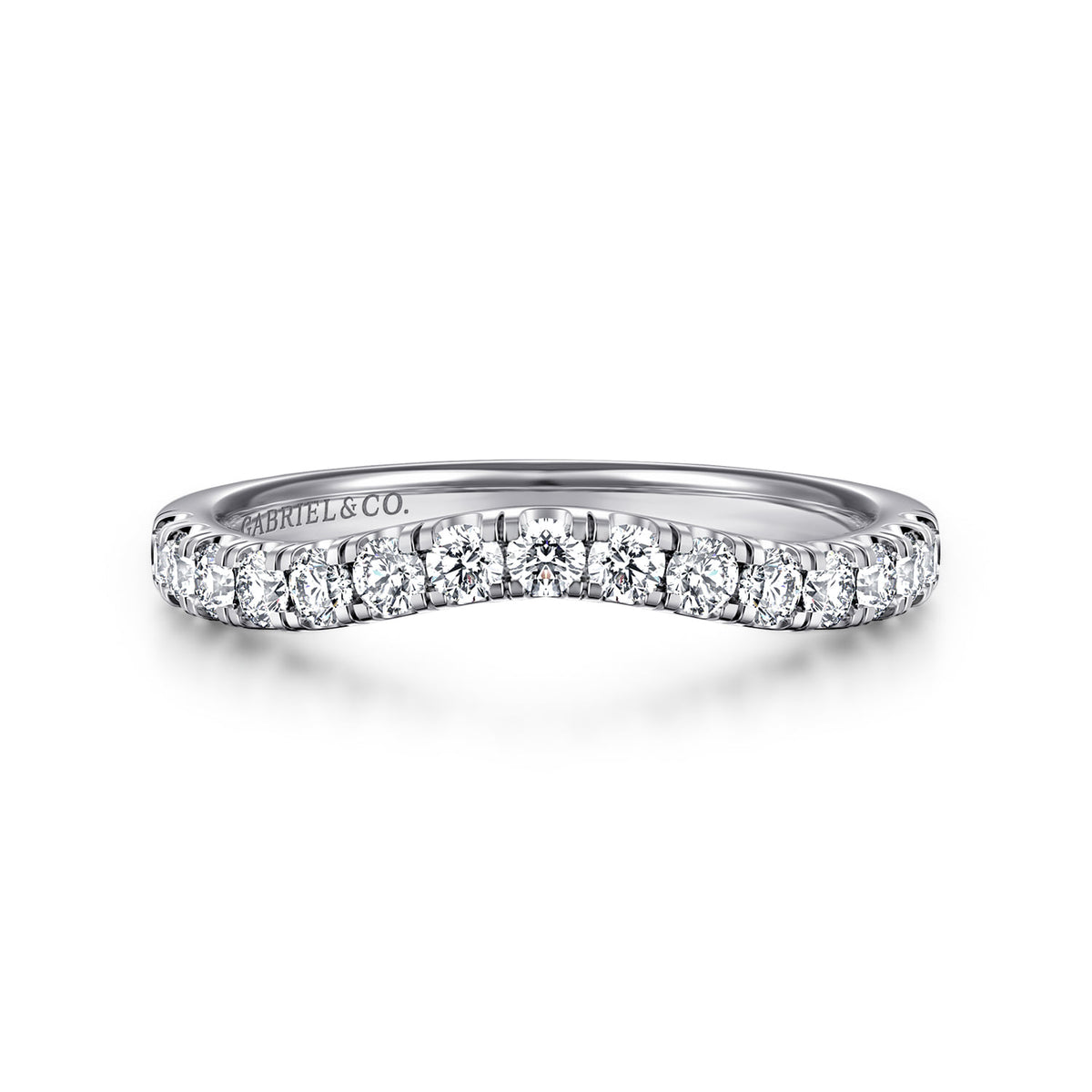 14K White Gold Diamond Matching Wedding Band — Gabriel & Co. WB16507O10W44JJ