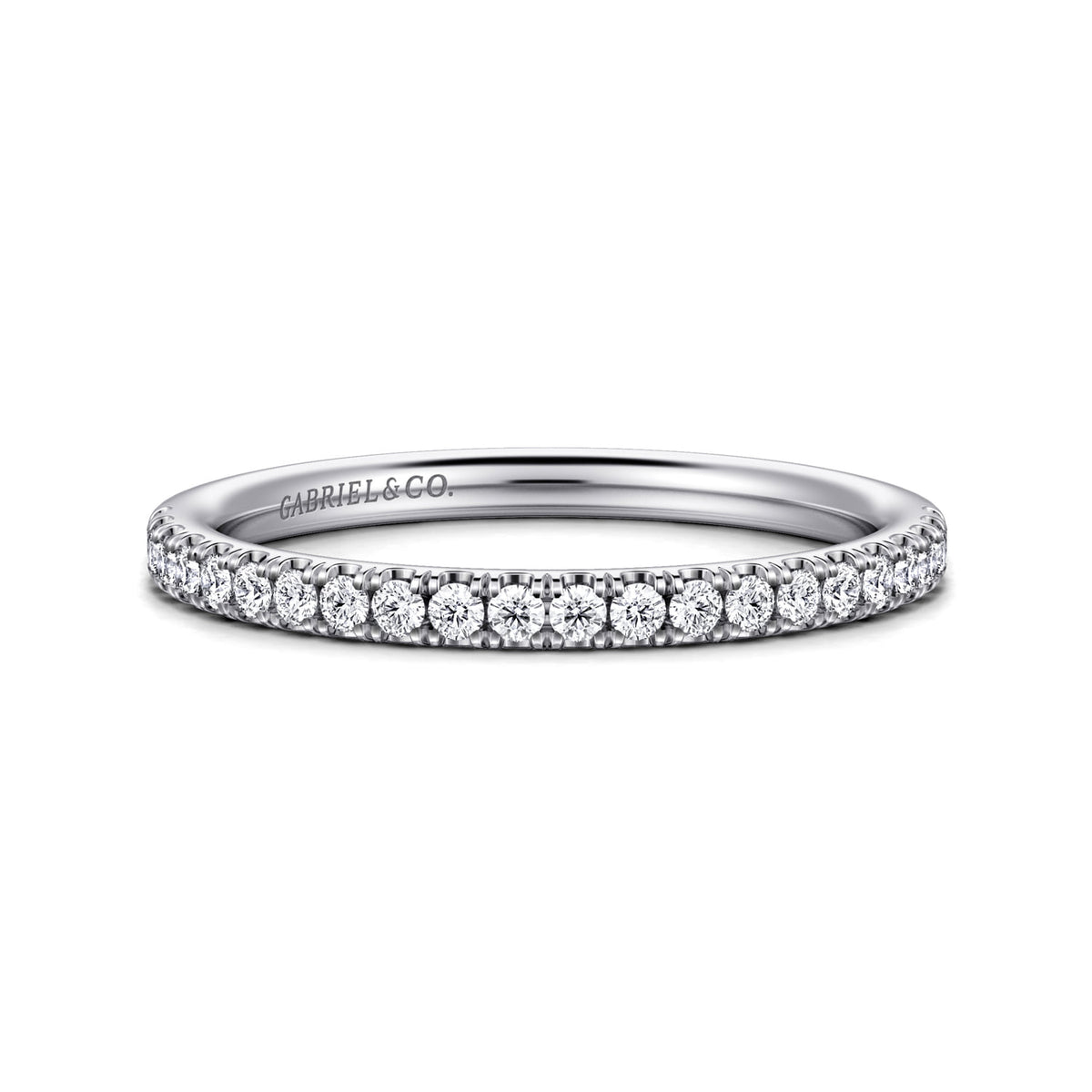14K White Gold Diamond Matching Wedding Band — Gabriel & Co. WB16566R4W44JJ
