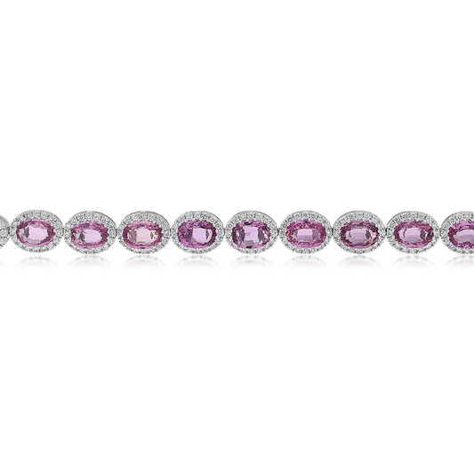 Oval Pink Sapphire Bracelet — view 2