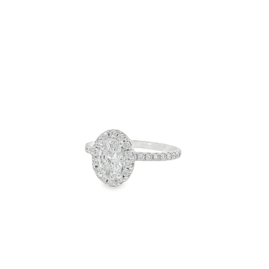 18k White Gold GIA Certified 0.70ct Oval Cut Diamond Engagement Ring