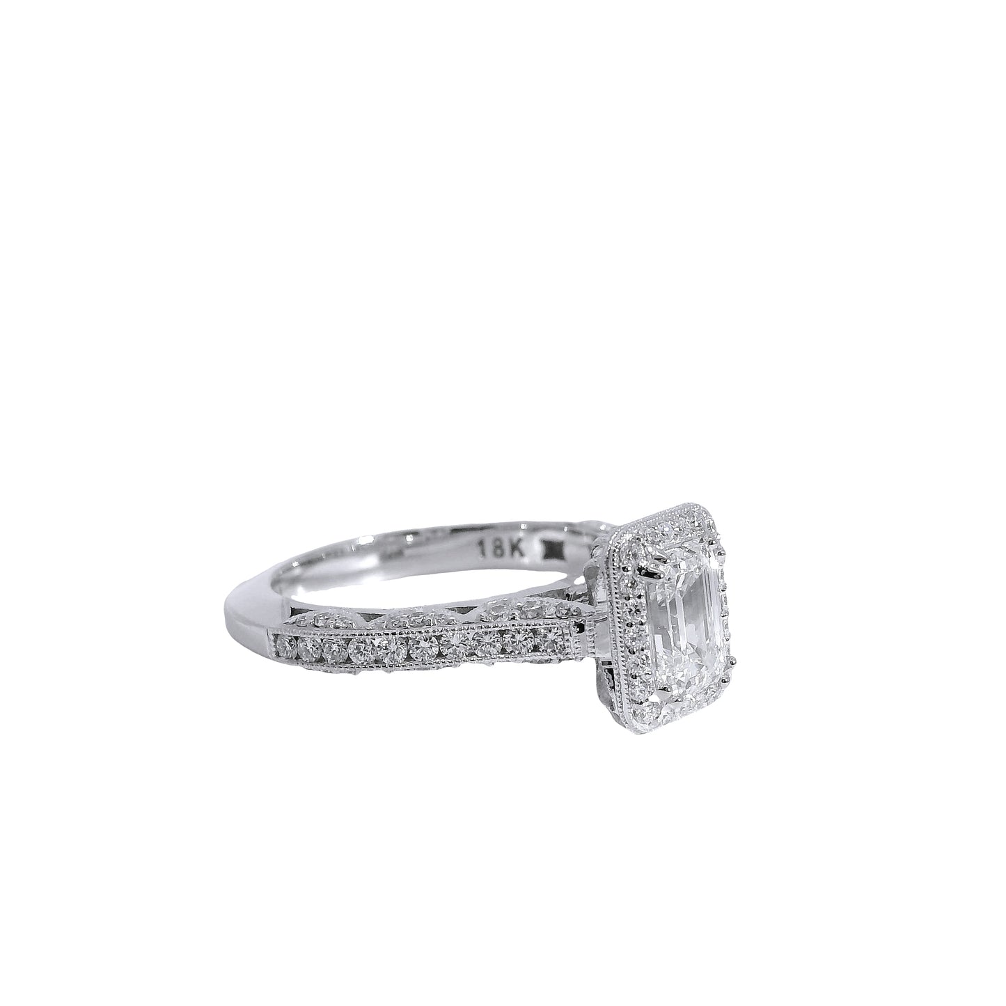 18k White Gold GIA Certified 1.01ct Diamond Engagement Ring