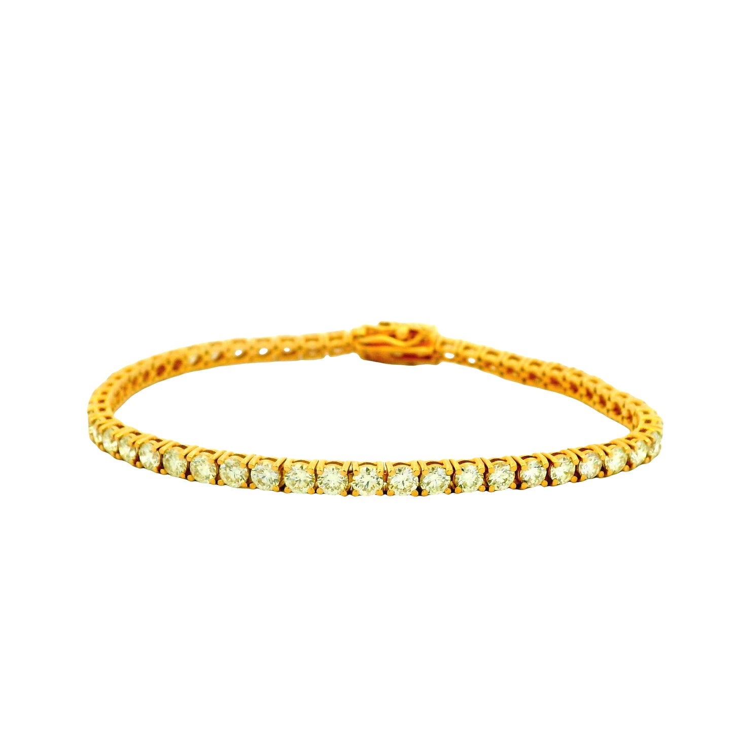 14k Yellow Gold 5.72ctw Natural Round Brilliant Diamond Tennis Bracelet — photo 11 of 11
