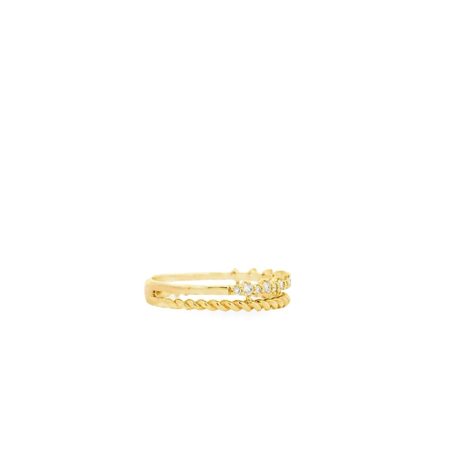 14k Yellow Gold 0.22ctw Round Brilliant Diamond Split Band Ring — photo 11 of 11