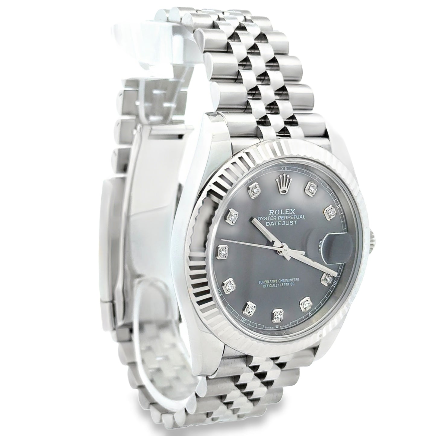 Rolex 126334 Datejust 41mm Diamond Slate Dial Two-Tone Jubilee Watch — photo 12 of 12
