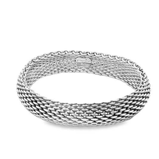 Tiffany & Co. Sterling Silver Somerset Mesh Bracelet 7.5" — left three-quarter angle