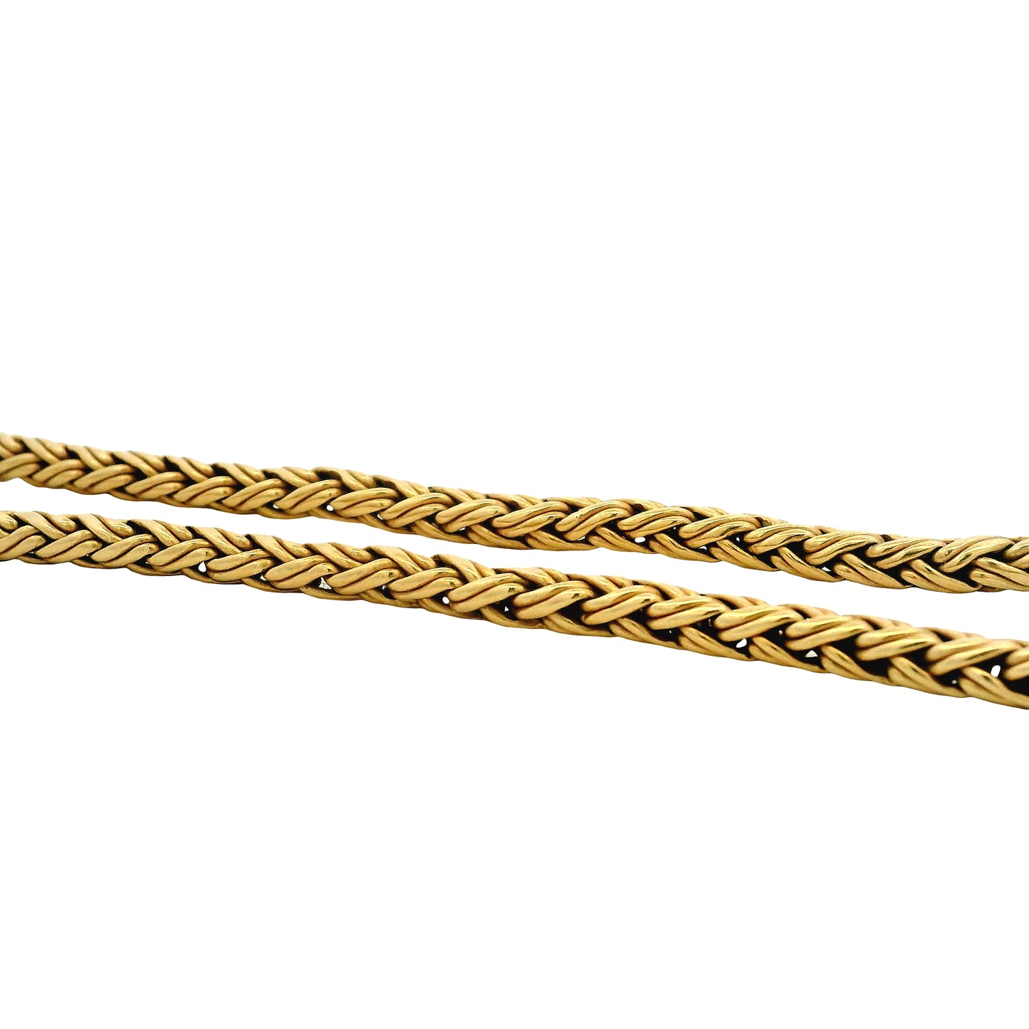 14k Yellow Gold Tiffany & Co. Wheat Chain Necklace 18" — clasp detail